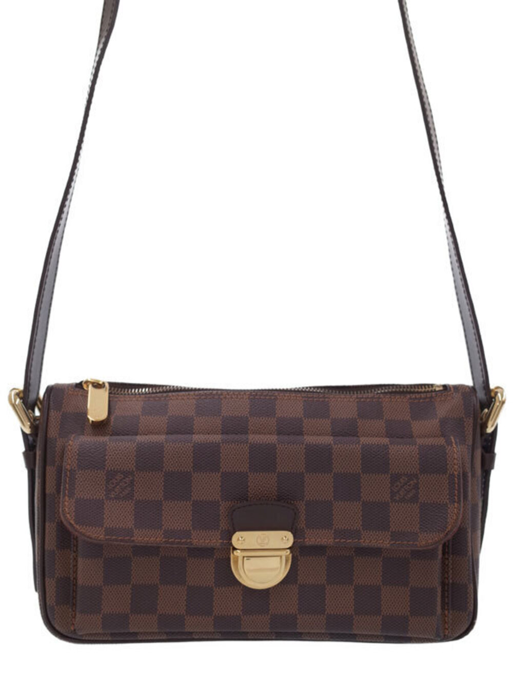 Louis Vuitton Damier Ravello Shoulder Bag Canvas Leather Brown